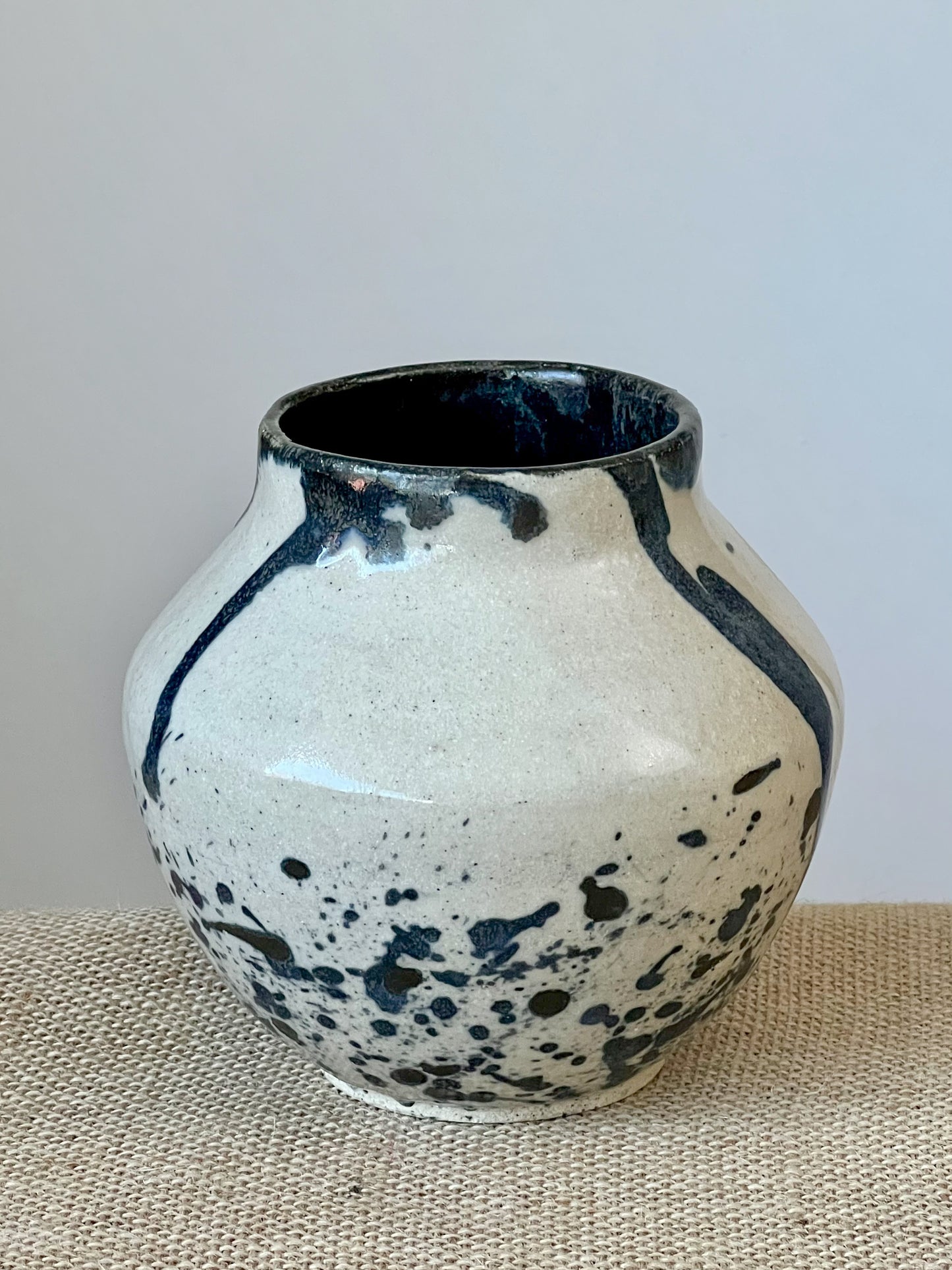 Small White and Black Vase