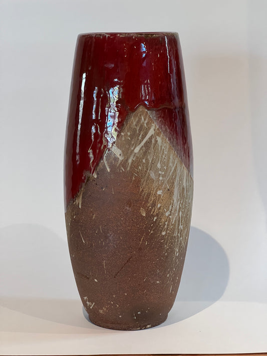 Tall Red Brown Vase