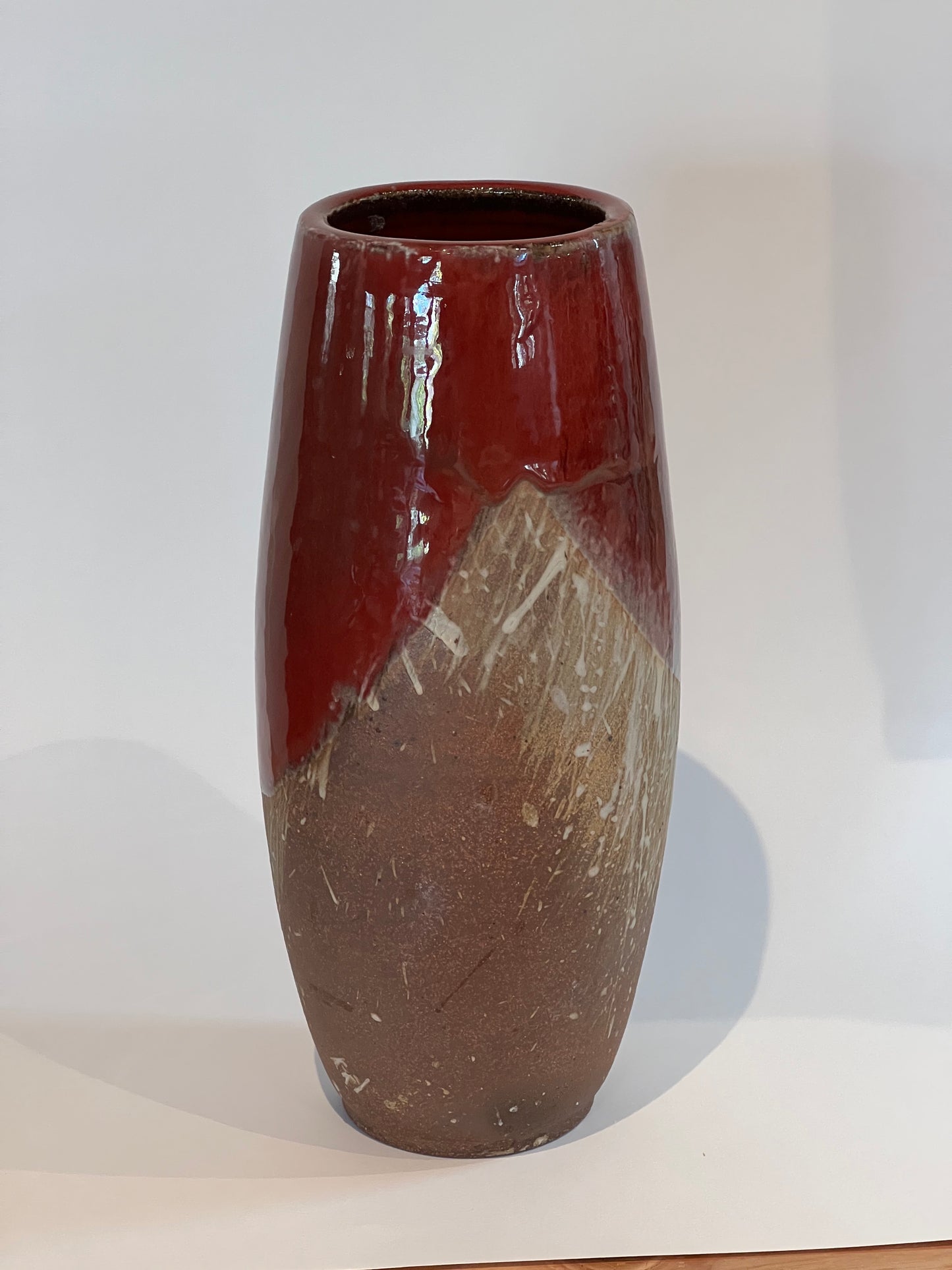 Tall Red Brown Vase