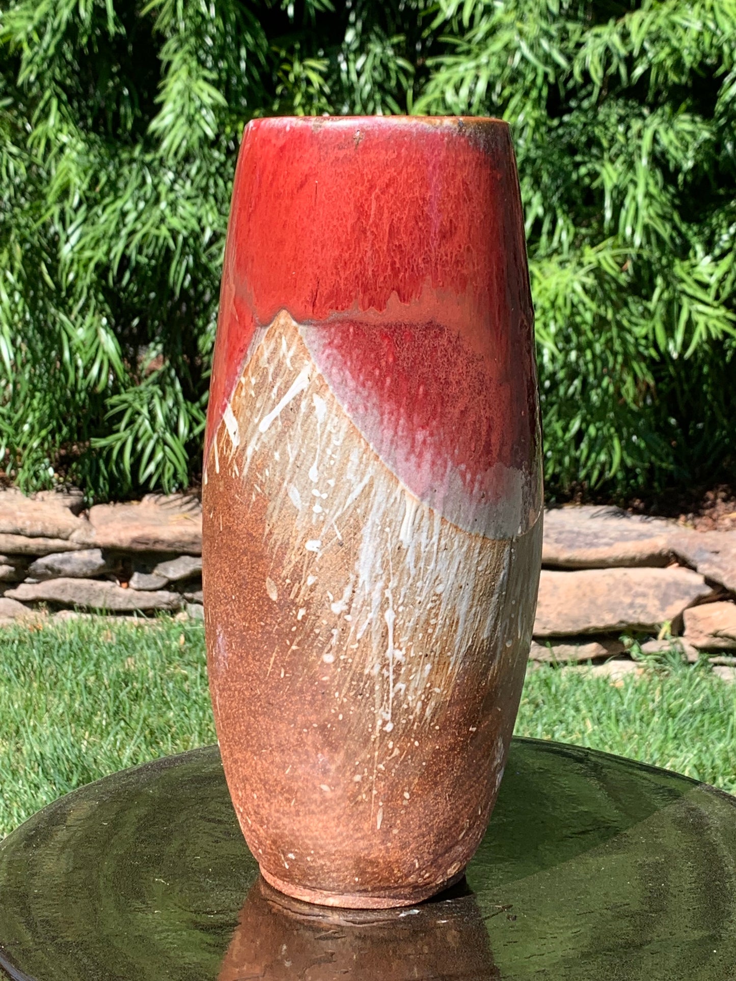 Tall Red Brown Vase