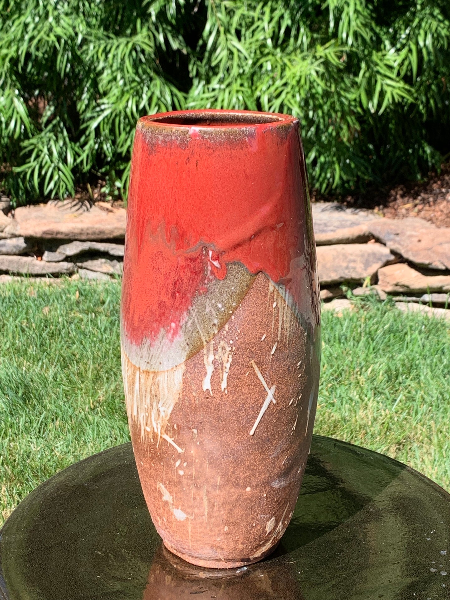 Tall Red Brown Vase