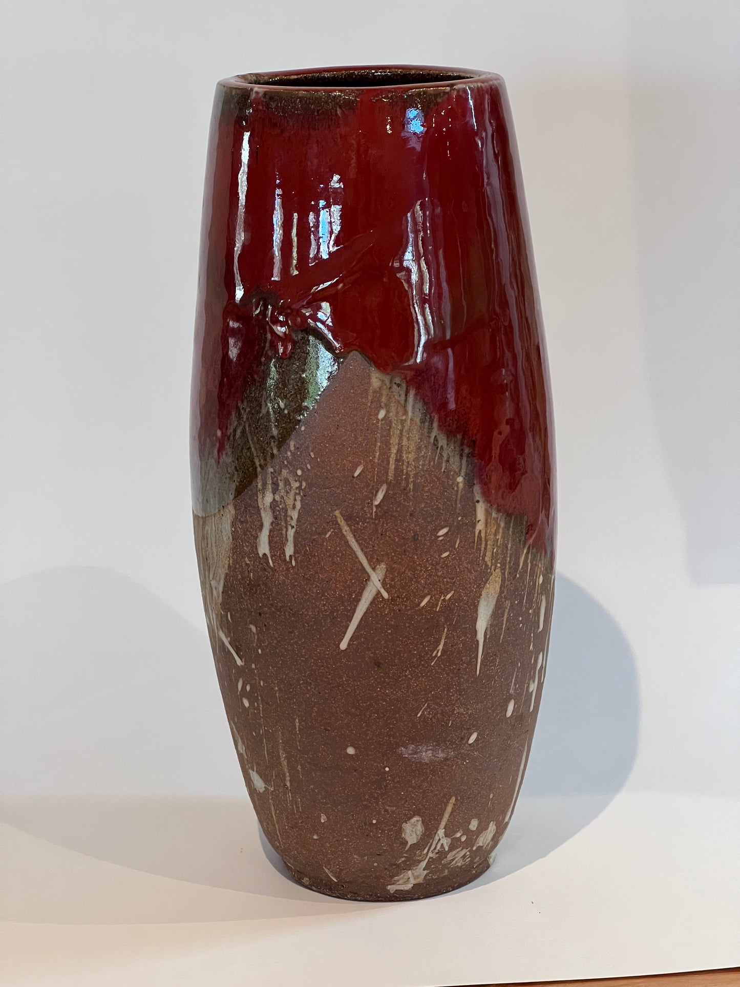 Tall Red Brown Vase