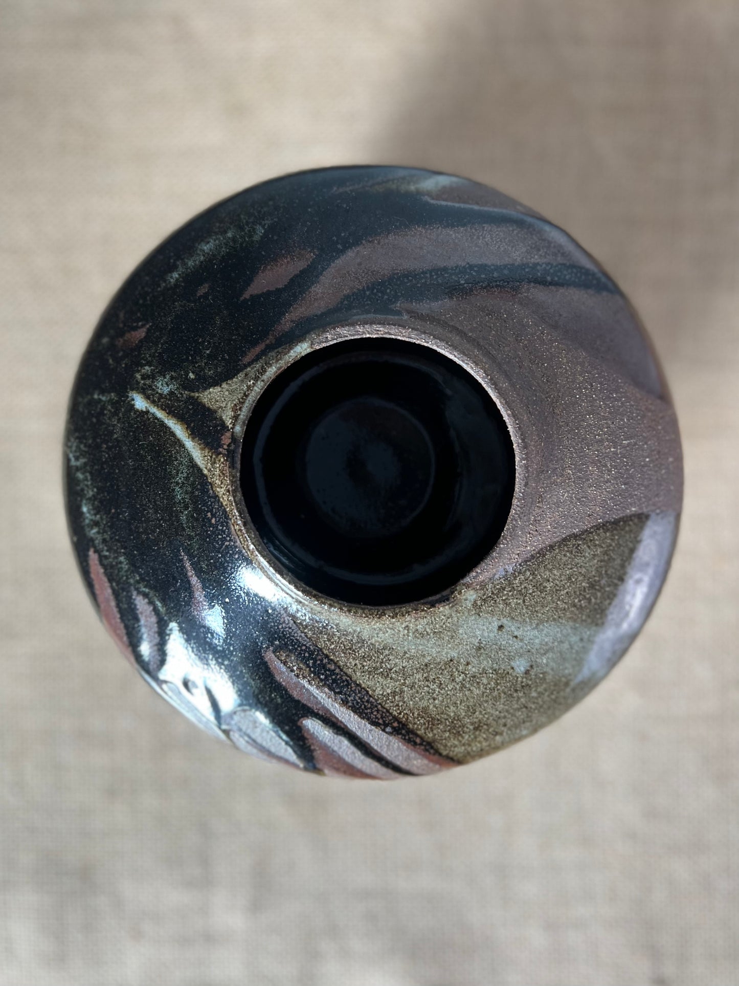 Short Brown Splash  Vase