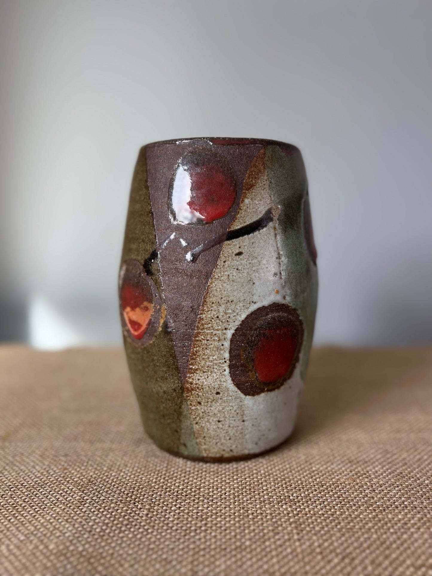 Vase with Red Dots