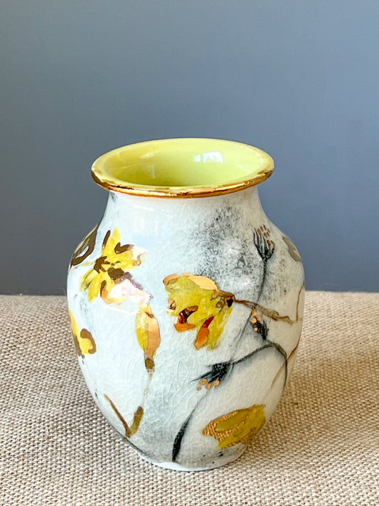 Yellow and Gold Flower Vase