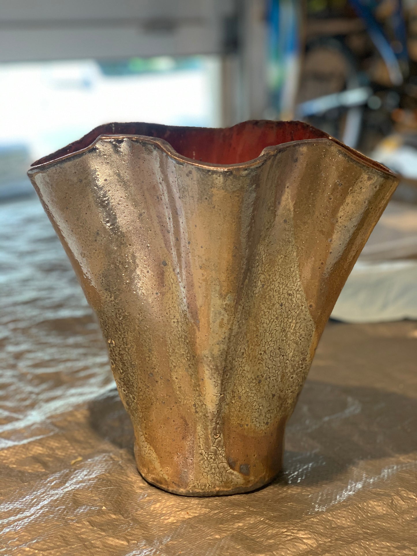 Wide Shino Vase
