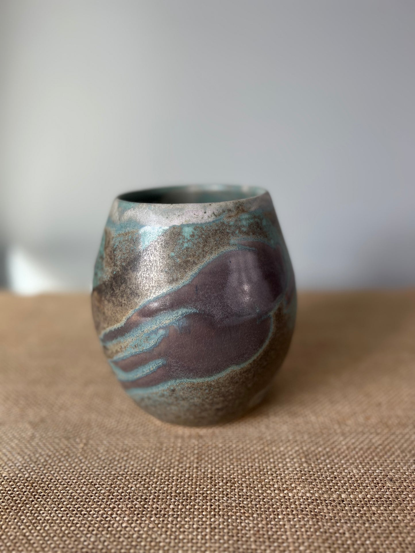 Small Blue and Lavender Vase