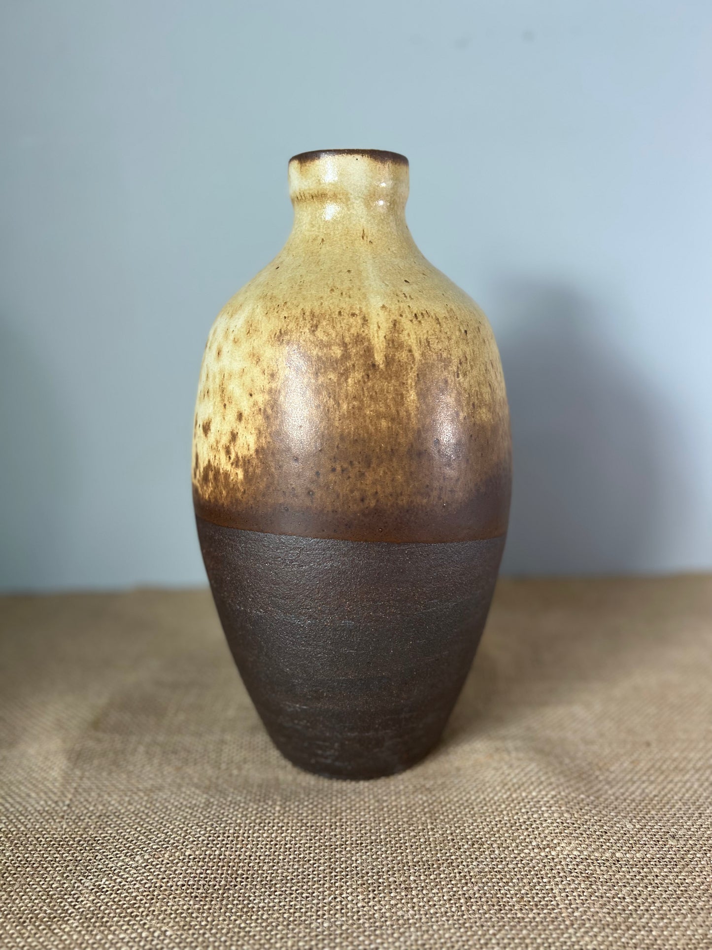 Large Brown Dipped Vase